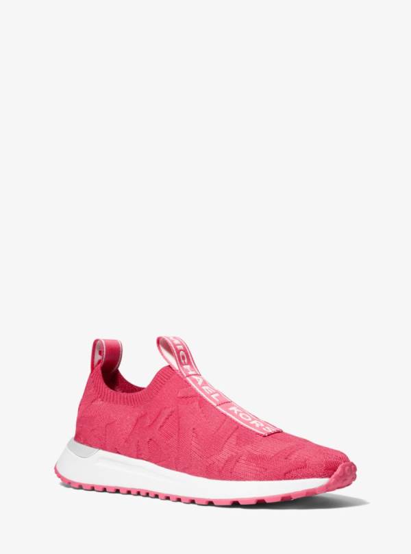 Damske Tenisky Michael Kors Bodie Logo Embossed Stretch Knit Slip-On Červené - Topanky Michael Kors Outlet | TUQBL-6851